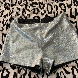 Bebe silver sequin shorts size 6